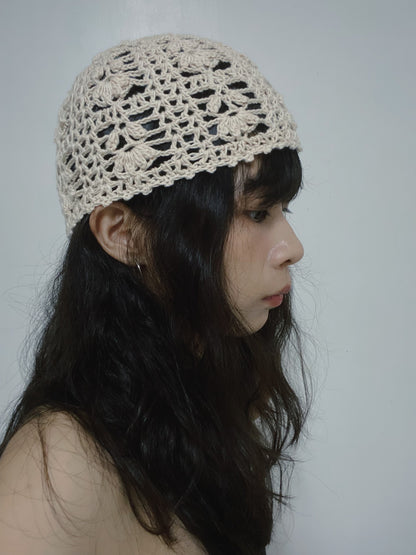 夏日編織有機棉beanie