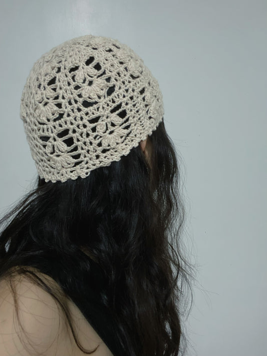 夏日編織有機棉beanie