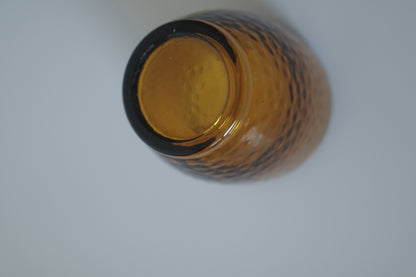 昭和琥珀色不規則圖紋厚玻璃飲水杯