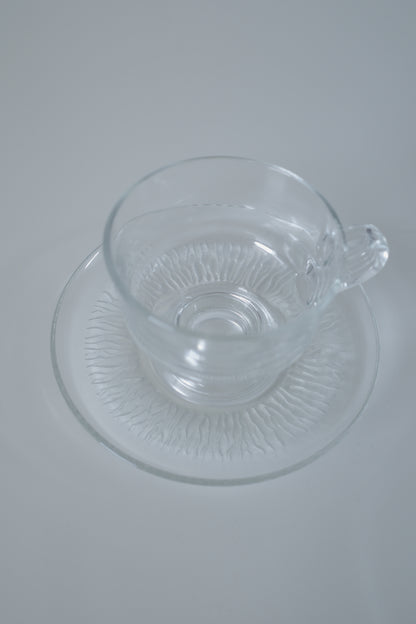 KAMEI GLASS高腳透明咖啡杯連盤