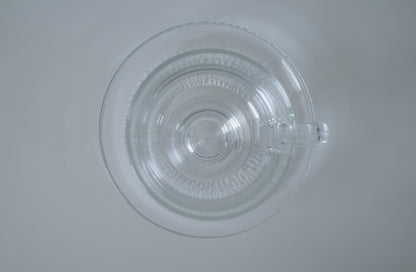 KAMEI GLASS高腳透明咖啡杯連盤