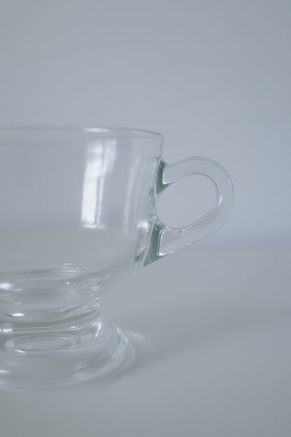 KAMEI GLASS高腳透明咖啡杯連盤