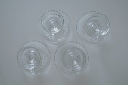 KAMEI GLASS高腳透明咖啡杯連盤