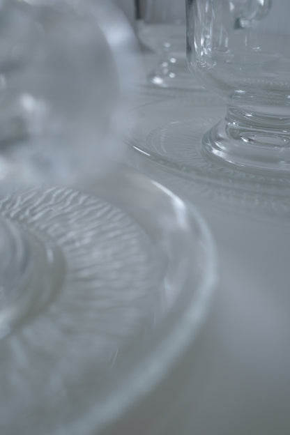 KAMEI GLASS高腳透明咖啡杯連盤