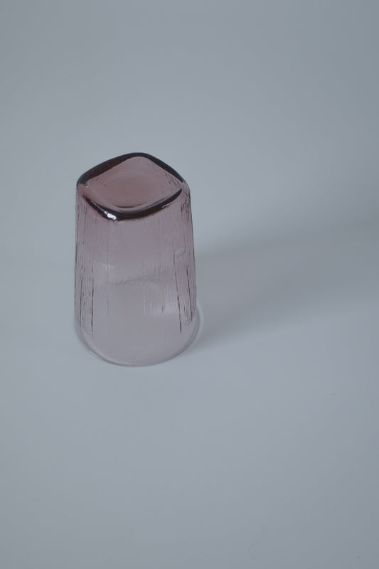 昭和時期紫水晶般正方底薄玻璃杯
