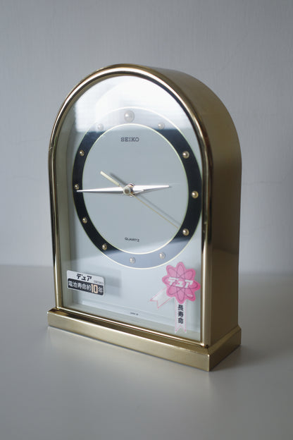 日本製 80's SEIKO精工石英極簡圓拱形座鐘