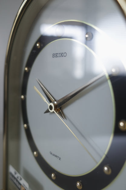 日本製 80's SEIKO精工石英極簡圓拱形座鐘