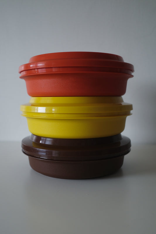 TUPPERWARE 特百惠 食物保存盒 收納容器 昭和經典配色