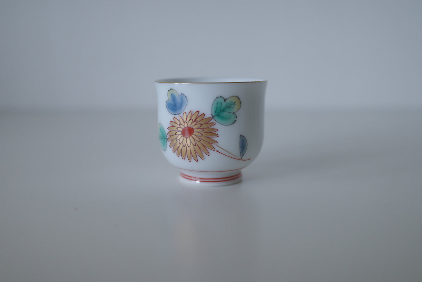 <深川製磁>有田燒金彩花鳥文酒器德利連杯